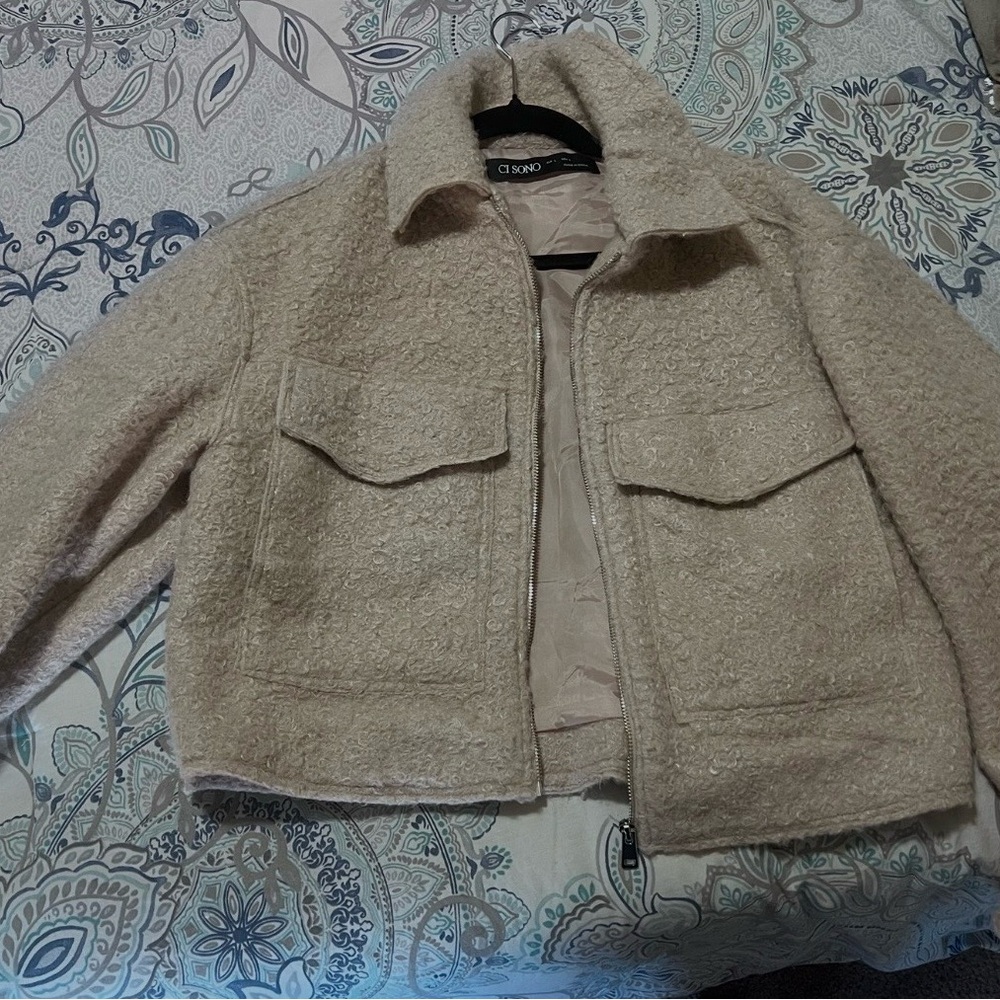 Ci Sono Cream Teddy Jacket